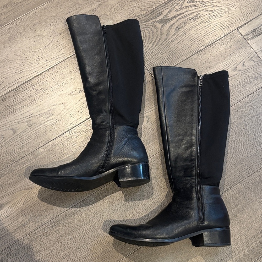 Black leather Knee-High Women's Boots 9.5 - Picture 3 of 8
